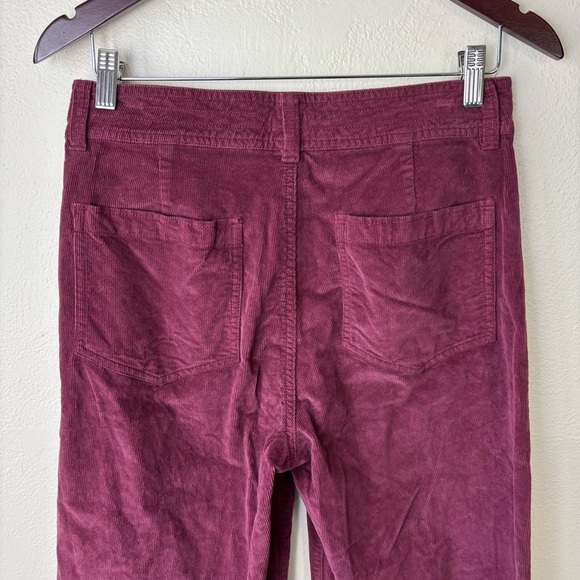 Faherty Stretch Corduroy Wide Leg Organic Cotton Velvet Maroon Women’s Size 29 - Picture 3 of 7